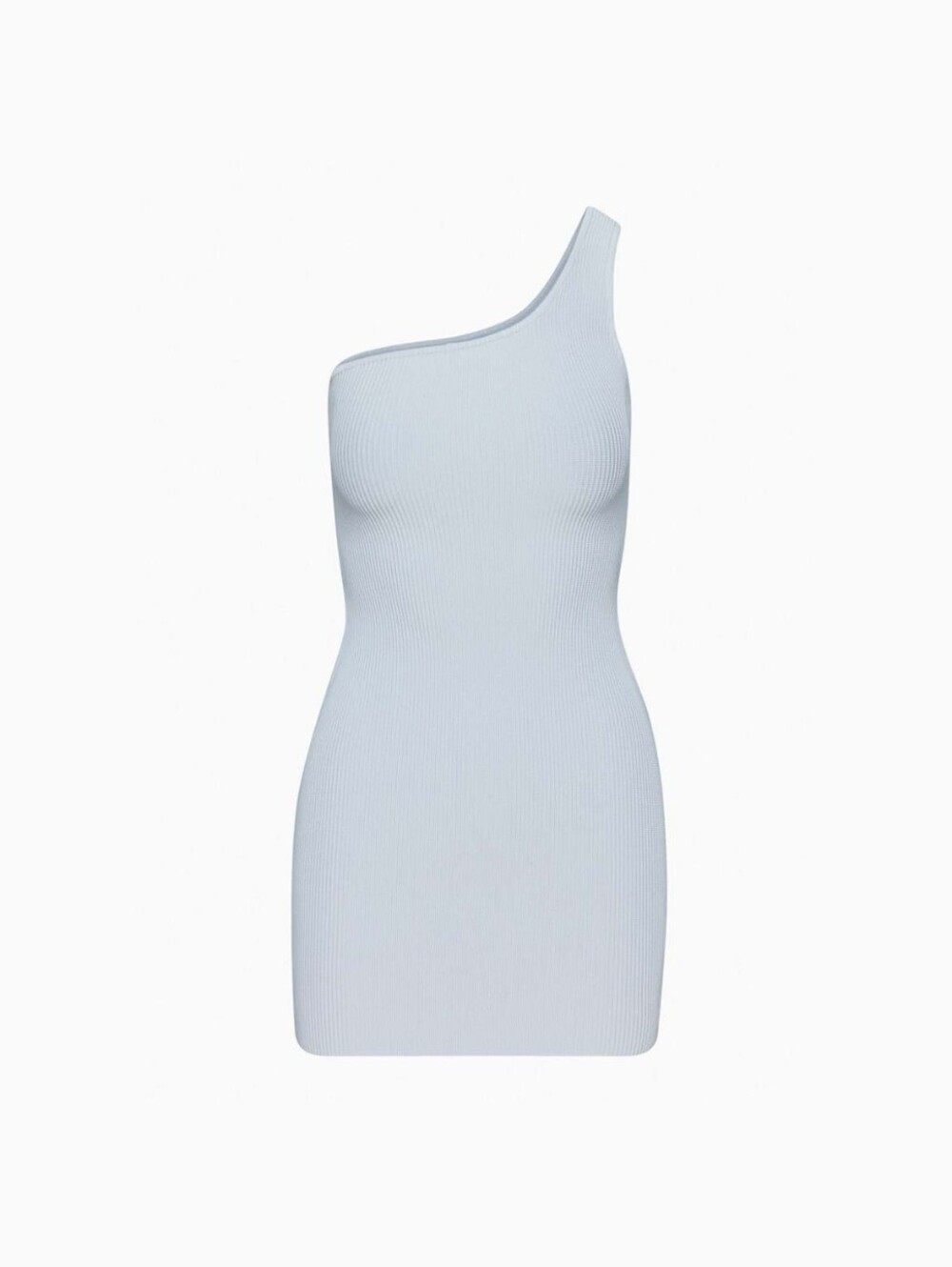 aritzia x Babaton sculpt knit one-shoulder dress Cement Blue